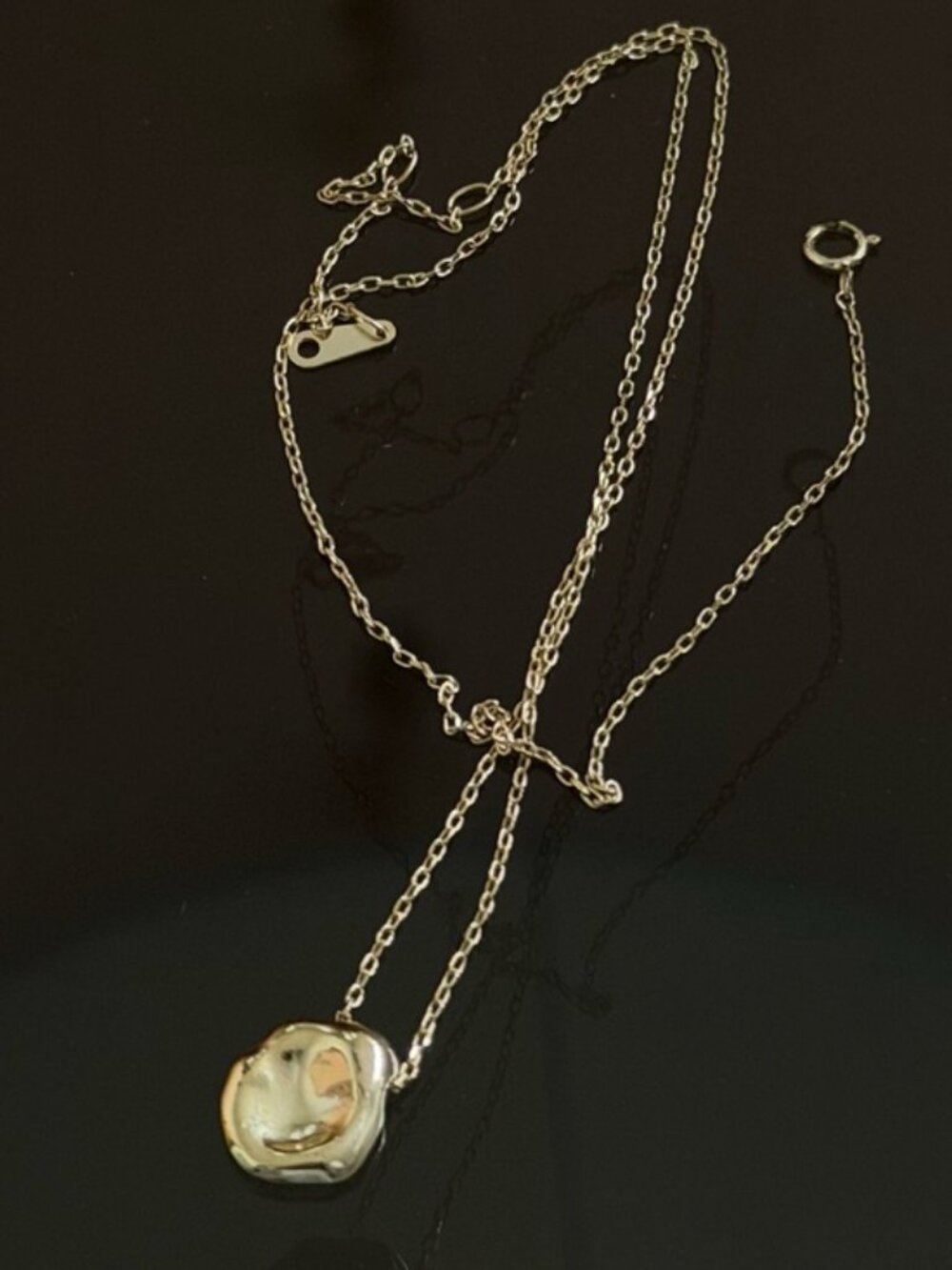 Gold Molten Nugget Pendant Necklace